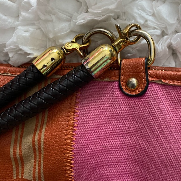 Tory Burch XL Canvas Pink Tote w/Braided Handles - Picture 3 of 14